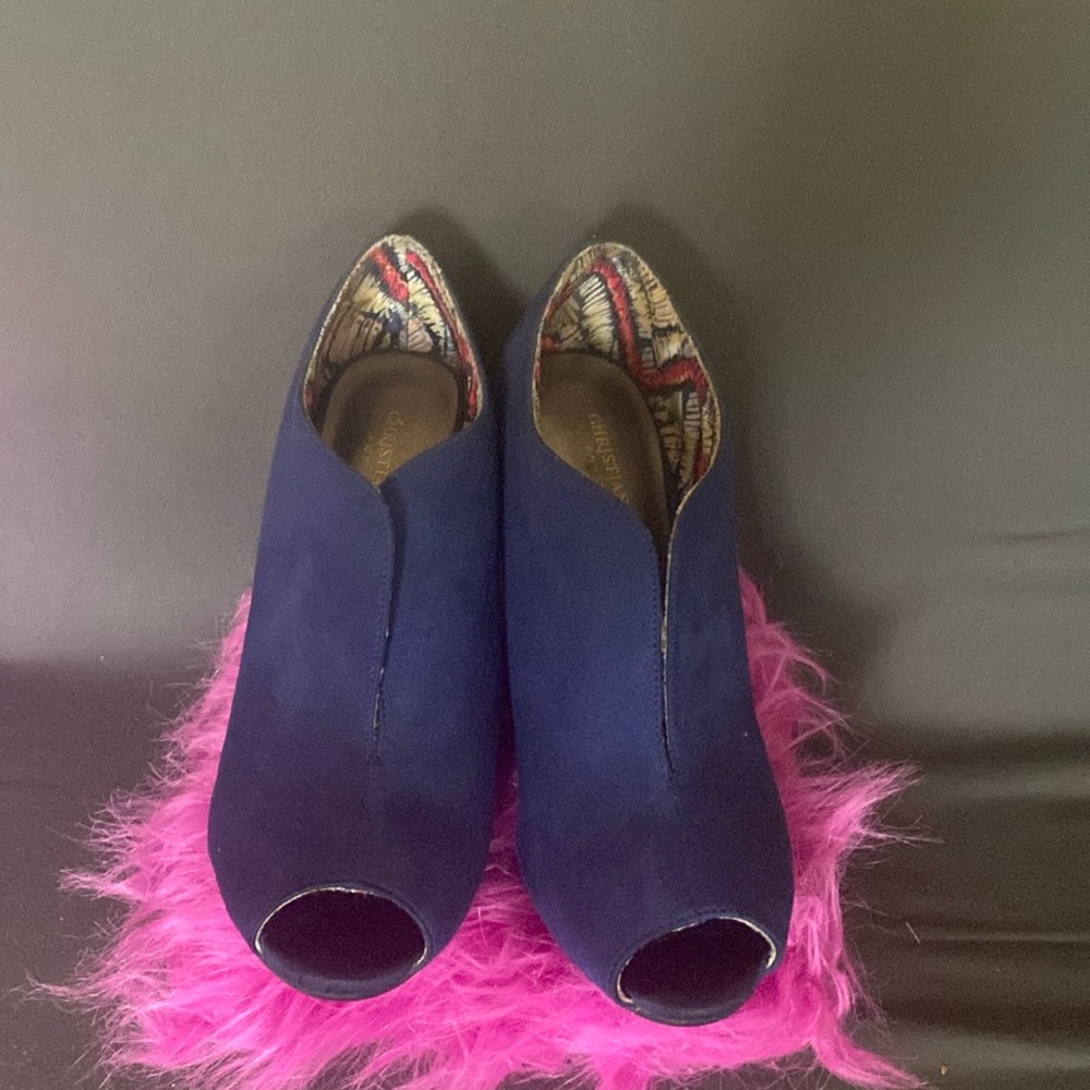 Christian Soriano blue suede shoes